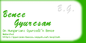 bence gyurcsan business card